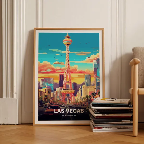 Las Vegas Travel Poster, Nevada Scenic Wall Art