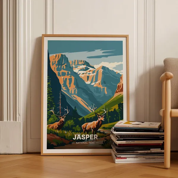 Jasper National Park Travel Poster, Canadian Rockies