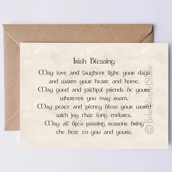 Irish Blessing Poster Print, Wedding and Birthday