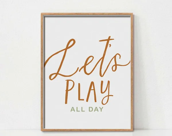 Lets Play All Day Kids Playroom Art Print