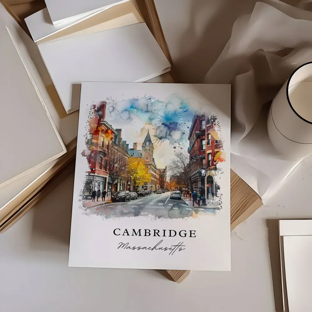 Cambridge Mass Travel Poster, Massachusetts Art Print - Image 6