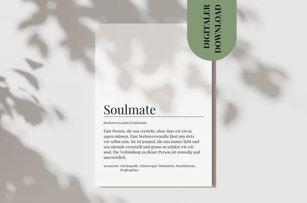 Soulmate Definition Art Print, Best Friend Gift