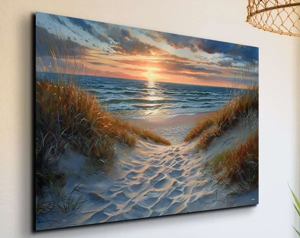 Sand Dunes On Beach - Beach Sunset Art Print