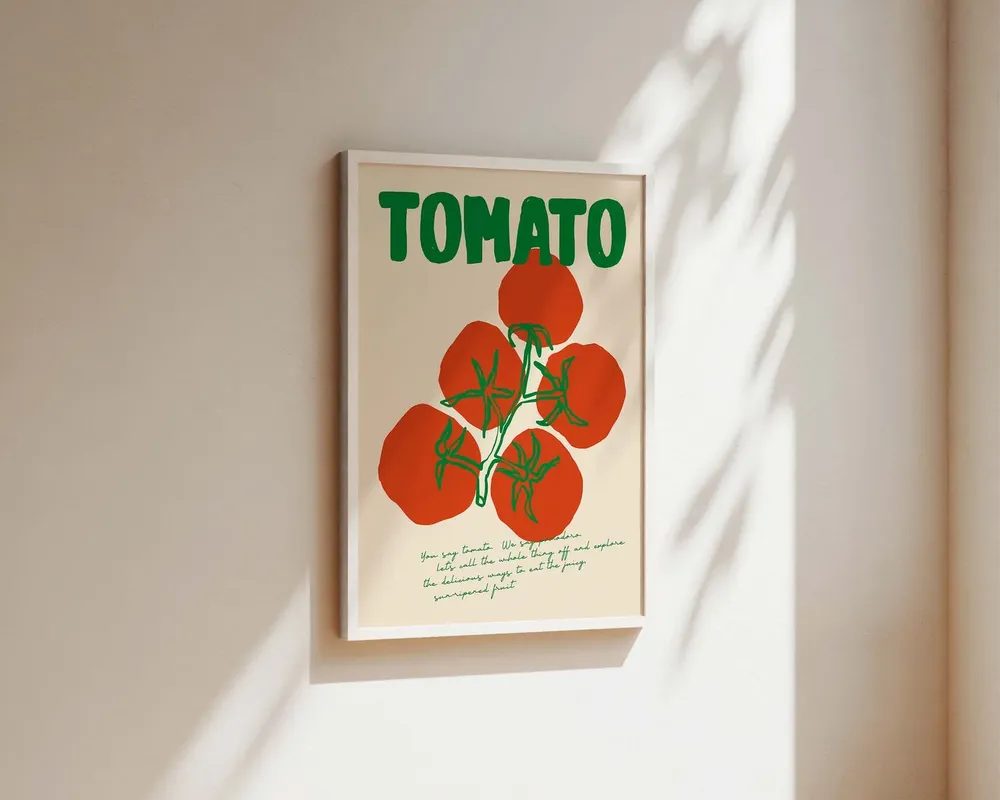 Mid Century Tomato Print, Kitchen Wall Art - Image 2