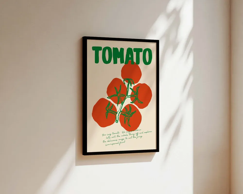 Mid Century Tomato Print, Kitchen Wall Art - Image 3