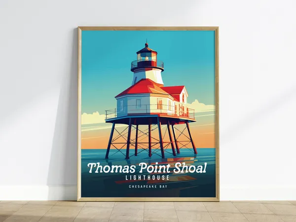 Thomas Point Shoal Lighthouse Maryland Travel Poster