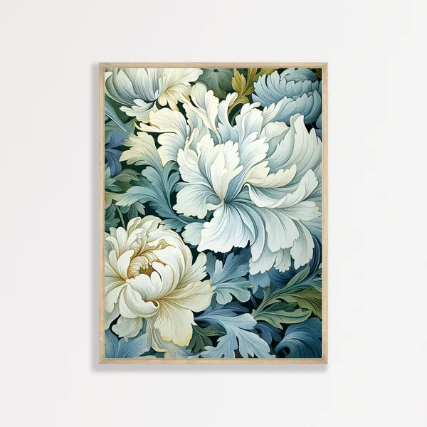 William Morris-Inspired Vintage Floral Poster Print
