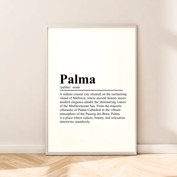 Palma Minimalist Travel Poster, Spain Wall Art