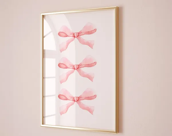 Blush Pink Bow Coquette Poster, Soft Girl Decor