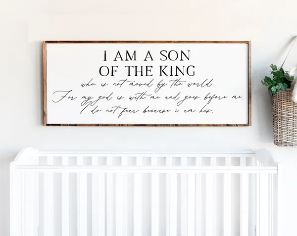 I Am A Son Of The King Nursery Wall Art Print