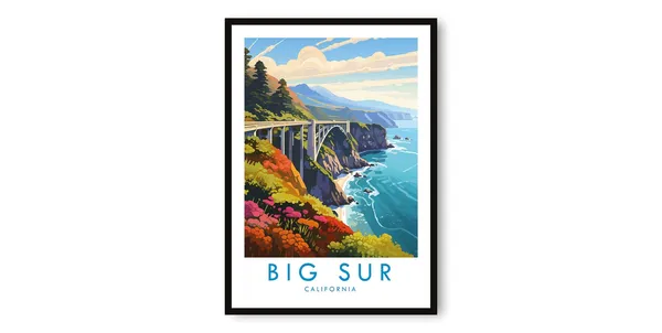 Big Sur Travel Poster, Coast Art Print