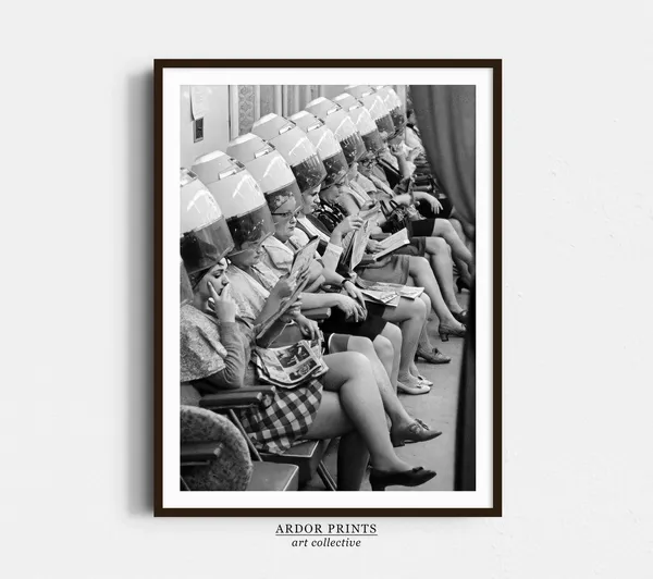 Ladies At Hair Salon Vintage Beauty Salon Art Print