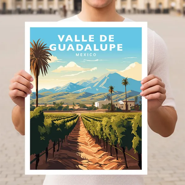 Valle De Guadalupe Mexico Travel Poster Print