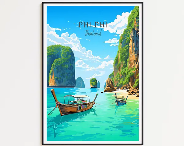 Phi Phi Travel Poster, Thailand Travel Poster