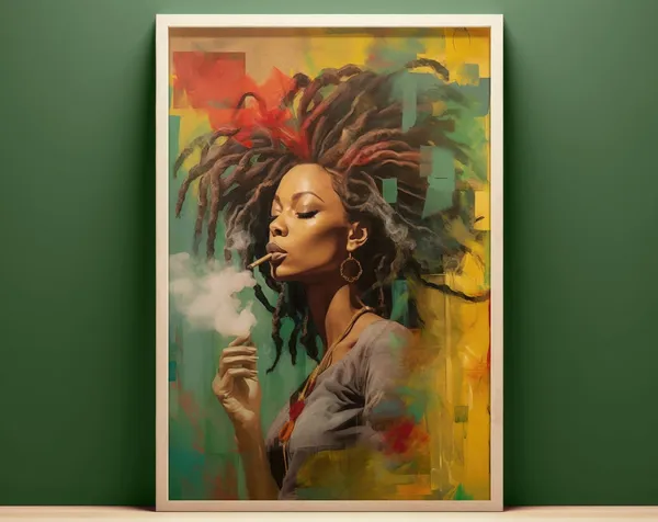 Jamaican Women Portrait Pop Art Poster
