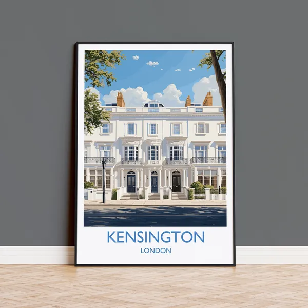 Kensington Travel Poster, London Wall Art Print