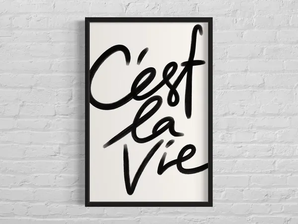 Cest La Vie Quote Poster, Minimalist Typography Art