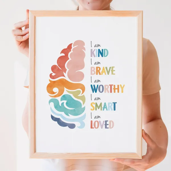 Daily Affirmations Therapy Office Decor Art Print