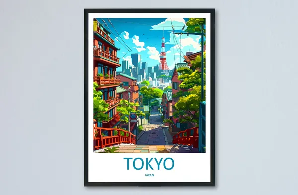 Tokyo Japan Travel Poster, Travel Gift for Japan Lovers