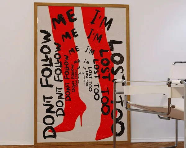 Red Shoes 70s Psychedelic Typography Art Print