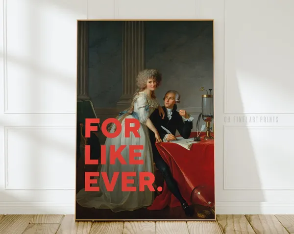 For Like Ever Love Quote Art Print, Modern Bedroom