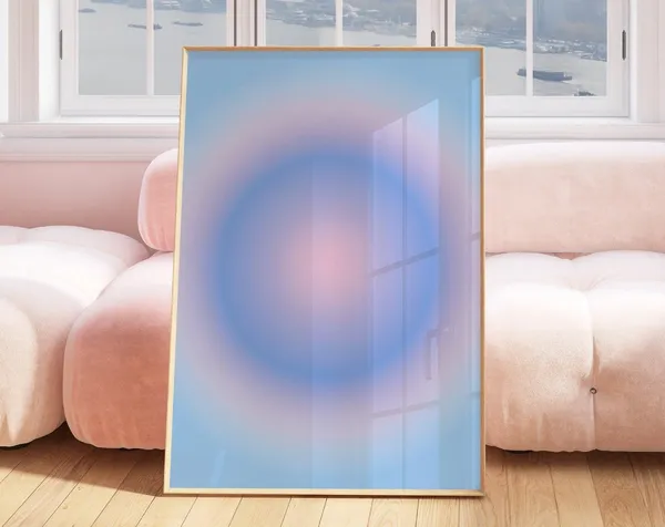Aura Poster, Pink Blue Aesthetic Apartment Decor