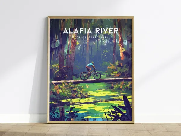 Alafia River State Park Mountain Biking Art Print