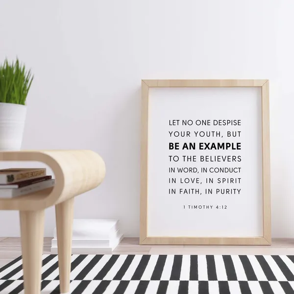 1 Timothy 4:12 NKJV Bible Verse Art Print