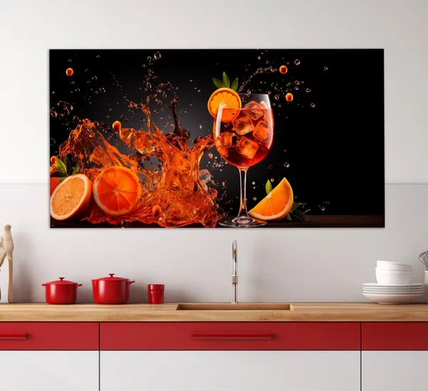 Aperol Spritz Abstract Cocktail Bar Art Print