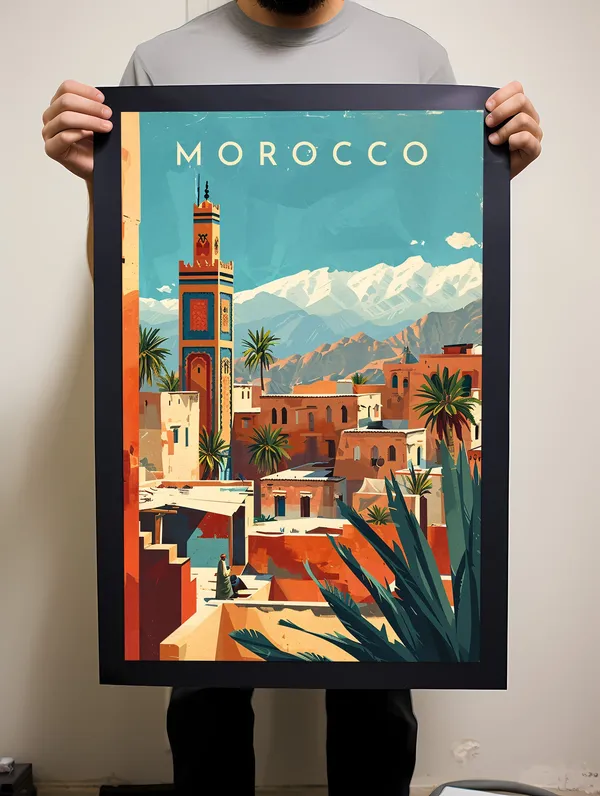Morocco Travel Poster, World & Cultural Art