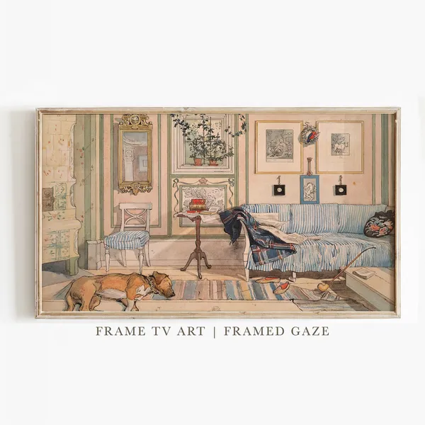 Carl Larsson Vintage Painting Art Print, Frame TV