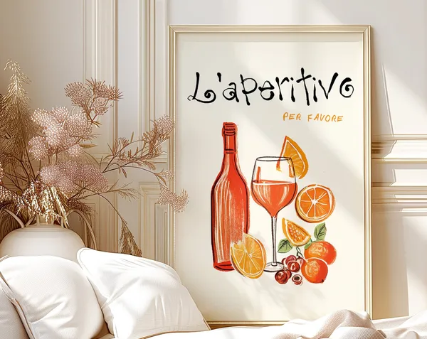 Italian Spritz Aperitivo Retro Cocktail Art Print