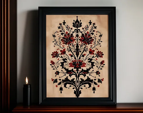 Gothic Ornament Poster, Dark Academia Art Print