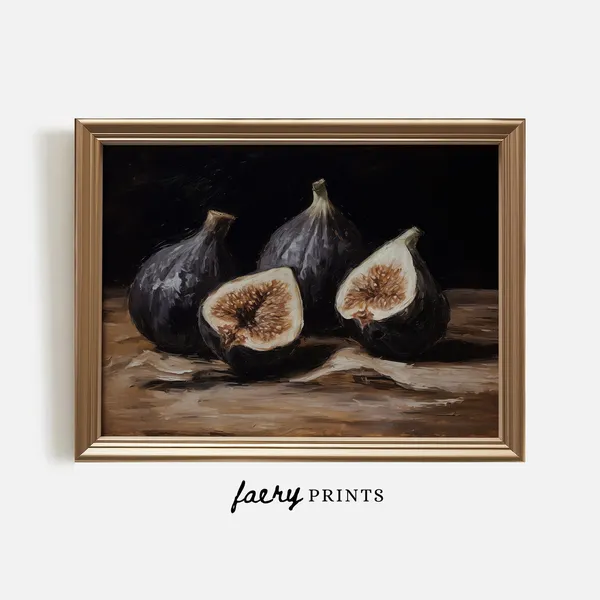 Fig Art Print, Vintage Rustic Farmhouse Kitchen Decor