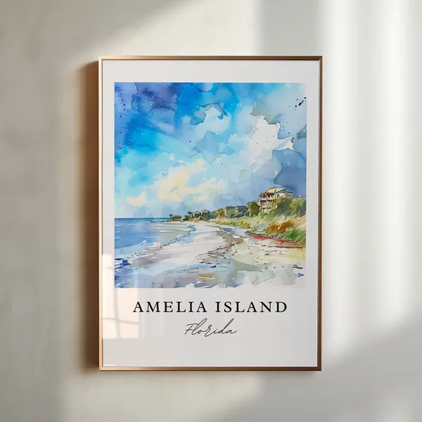 Amelia Island Florida Travel Poster, Jacksonville Gift