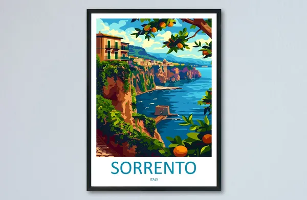 Sorrento Travel Poster, Italy Wall Art Print