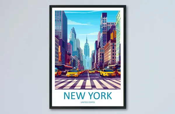 New York Travel Poster, New York State Art Print