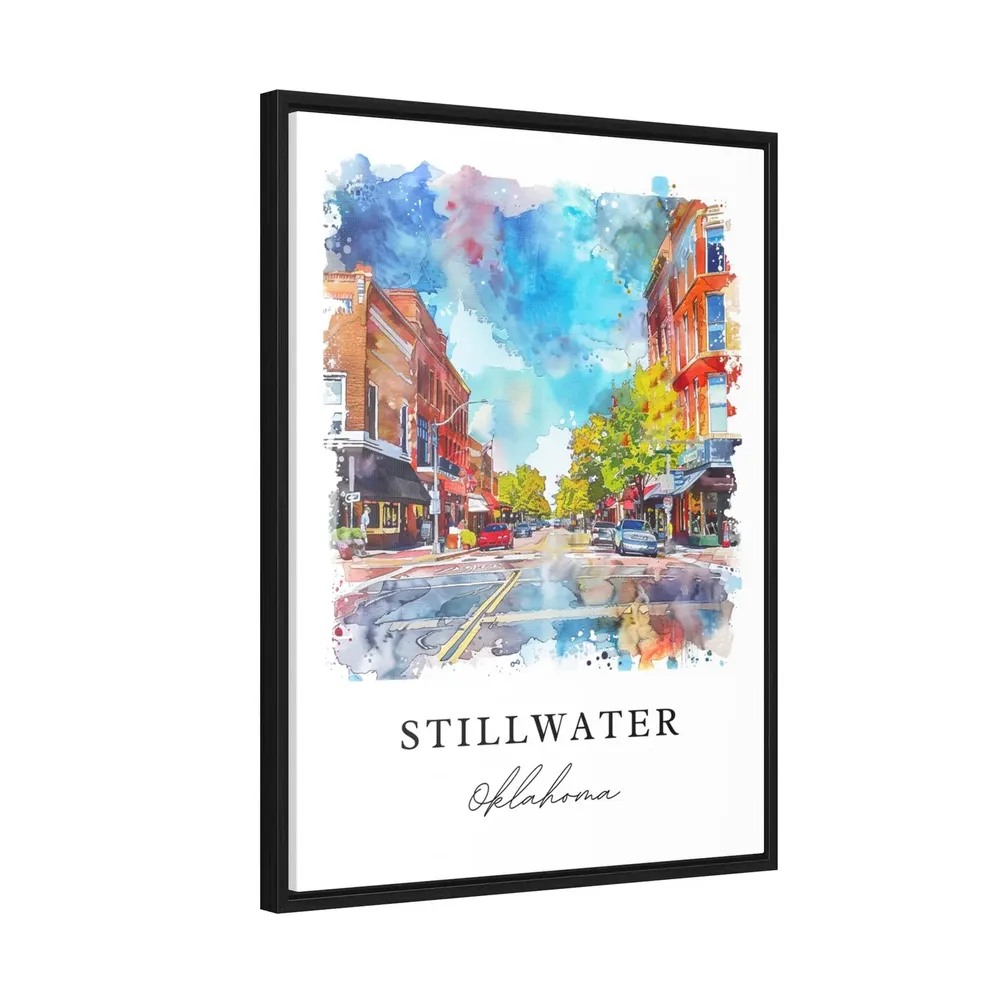 Stillwater OK Travel Poster, Oklahoma Wall Art Print - Image 2
