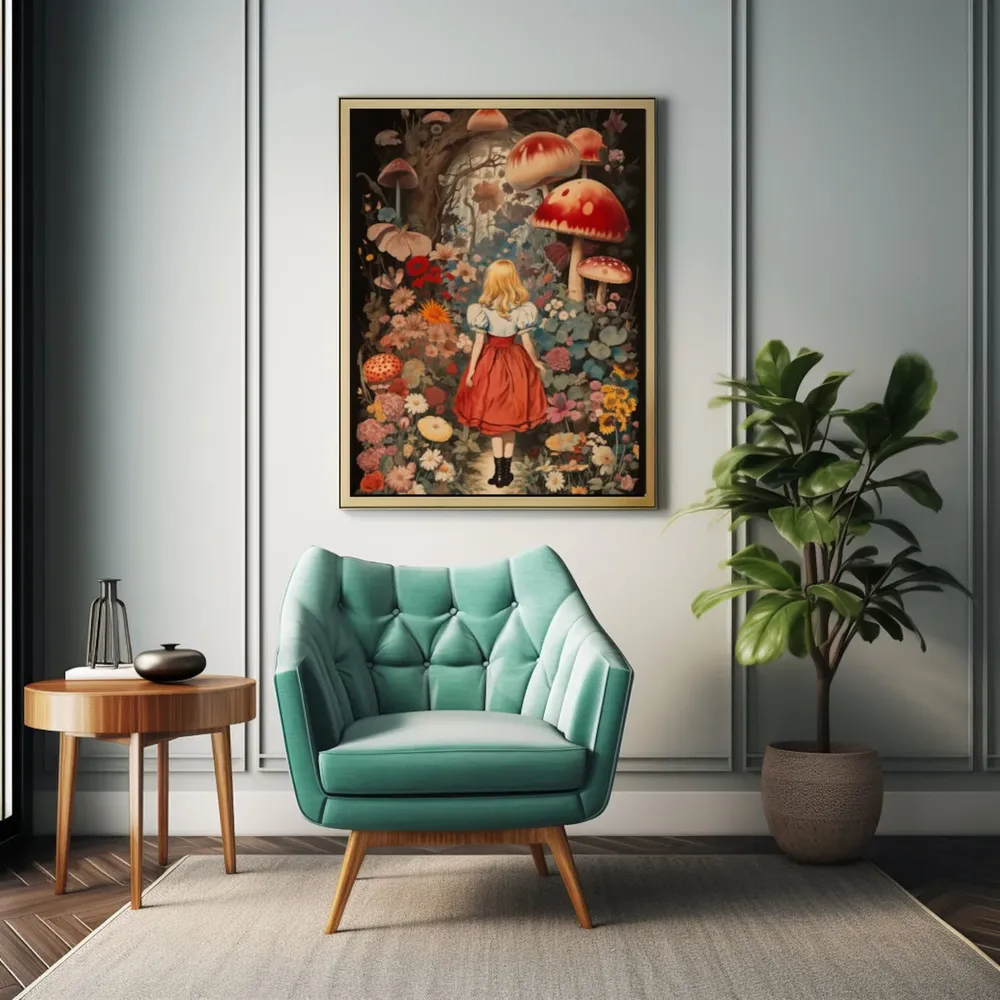Vintage Alice Mushroom Wonderland Botanical Art Print - Image 2