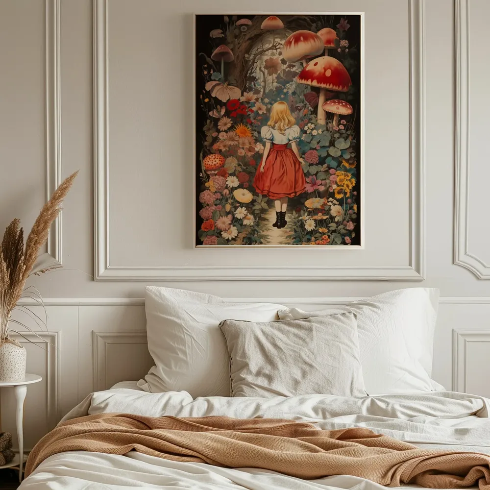Vintage Alice Mushroom Wonderland Botanical Art Print - Image 4