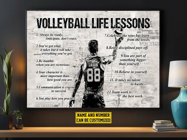 Personalized Volleyball Life Lessons Art Print