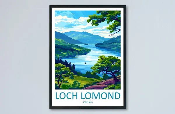 Loch Lomond Travel Poster, National Park Wall Art