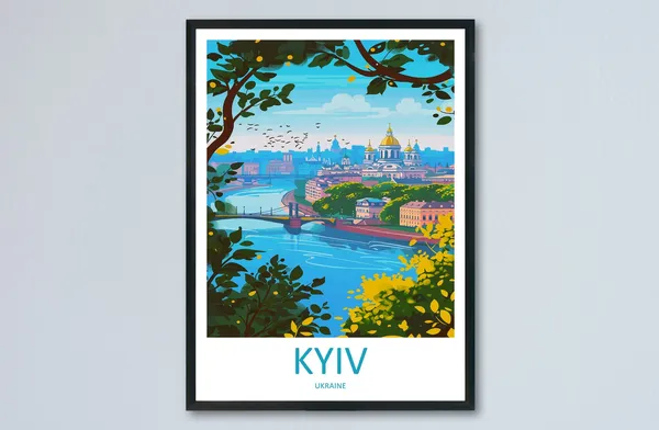 Kyiv Travel Poster, Europe Home Decor