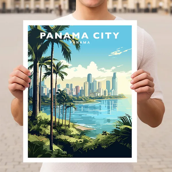 Panama City Panama Travel Poster, Latin America