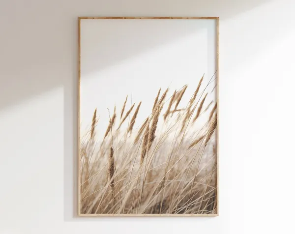 Pampas Grass Coastal Neutral Art Print