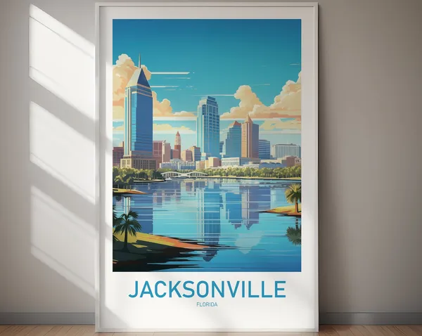 Jacksonville Florida Travel Poster, Art Print
