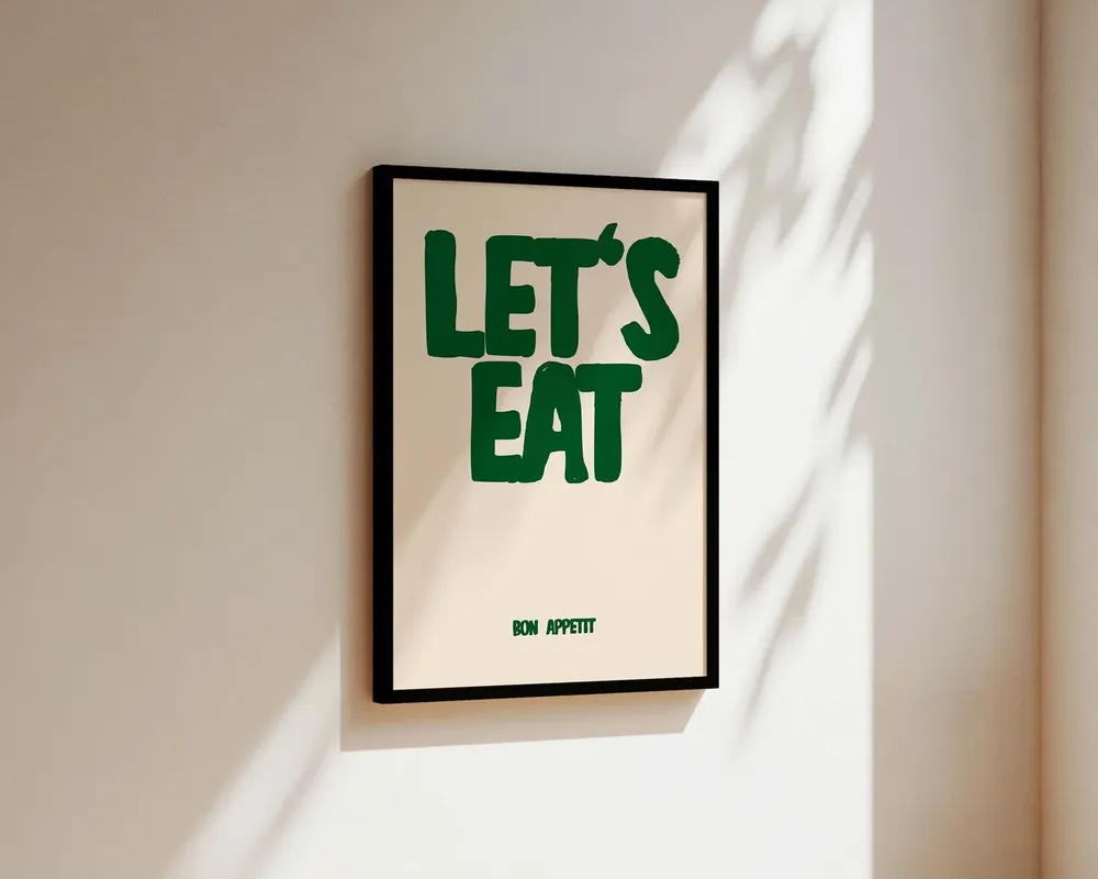 Let's Eat Bon Appetit French Quote, Kitchen Art Print - Image 3