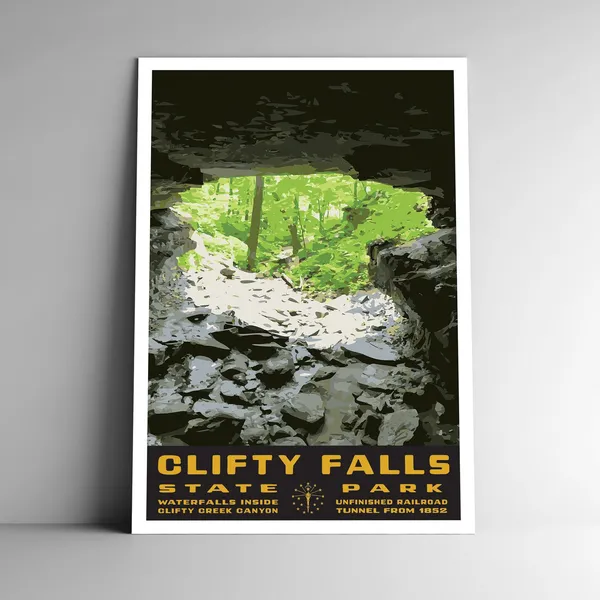Clifty Falls Indiana State Park Vintage Travel Poster