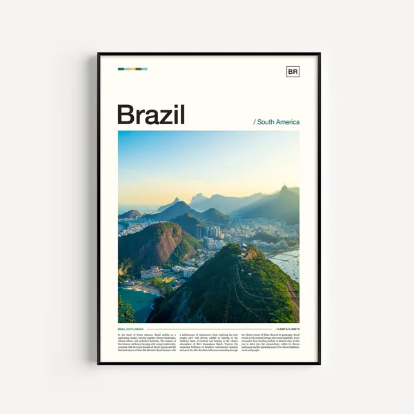 Brazil Travel Poster, World & Cultural Art Print
