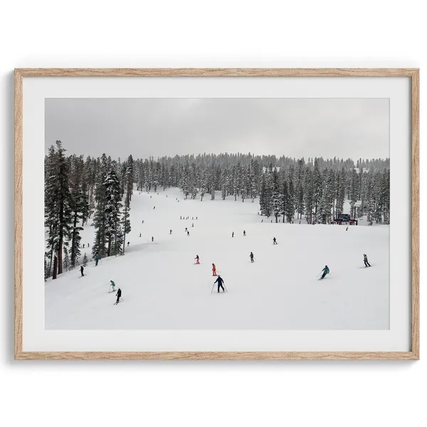Mountain Ski Print, Winter Landscape Art Print